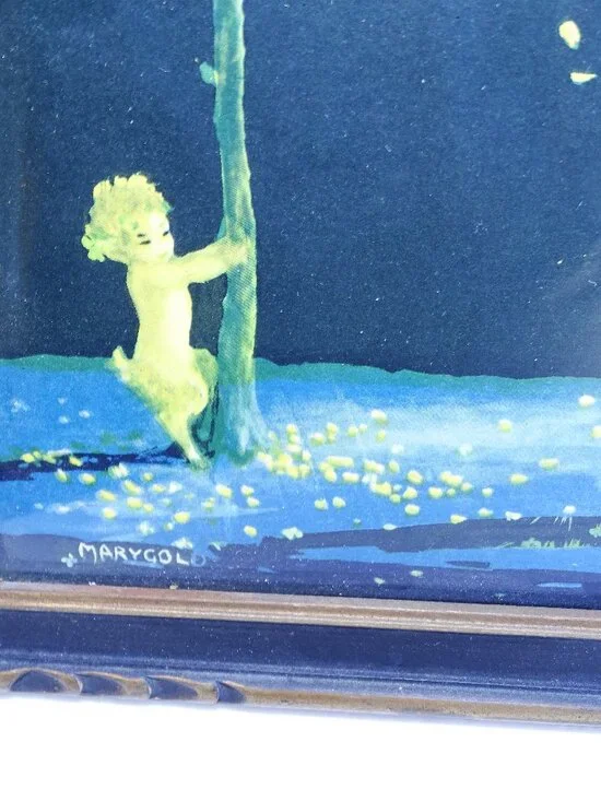 Vintage Mary Gold print of the painting Idyllic Night. Circa 1920s - Picture 4 of 6